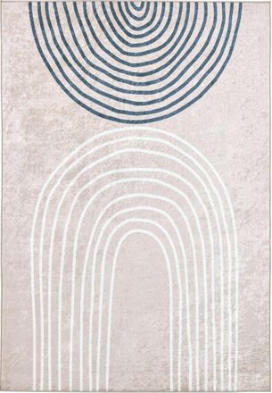 Nazar Rugs Alfombra lavable a m&aacute;quina con dise&ntilde;o de arco&iacute;ris - beige - 160x230