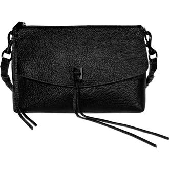 Rebecca Minkoff Darren Top Zip Leather Shoulder Bag in Black at Nordstrom