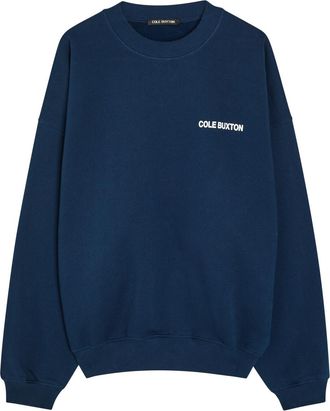 Cole Buxton Sportswear Logo-print Cotton Sweatshirt - Navy - XL
