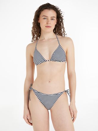 Tommy Hilfiger Bikini-Hose CHEEKY STRING SIDE TIE PRINT, Damen, Gr. XL (42/44), N-Gr, blau (schwarz night and wht), Polyamid, TOMMY HILFIGER SWIMWEAR, gestreift, Bad