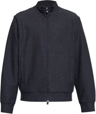 Emporio Armani Monogram Sweatshirt - Heren - Vesten met rits - Zwart - L - Katoen - Hoodies & sweatvesten
