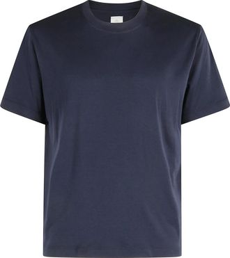 Eleventy T-Shirt Girocollo Bordini - Heren - T-shirts - Blauw - 2XL - Katoen - Tops
