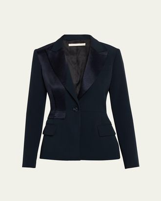 Jason Wu Tailored Satin-Trim Blazer