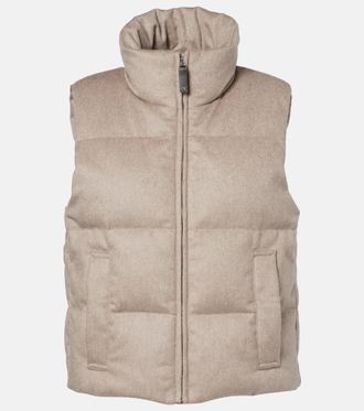 Max Mara Quilted cashmere down vest