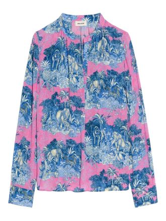 Zadig&Voltaire graphic-print shirt - women - Viscose - S - Pink