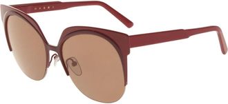Marni Zonnebril - Dames - Zonnebrillen - Rood - 56 MM - Accessoires