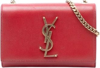 Saint Laurent Pre-owned Cross Body Bags, female, Red, Size: ONE SIZE Pre-owned Leather Crossbody Bag