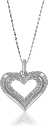 Vir Jewels 1/10 cttw Lab Grown Diamond Heart Pendant Necklace in Sterling Silver with Chain For Women