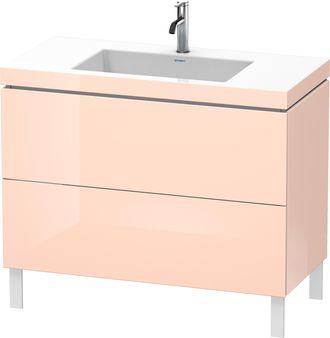 Duravit Lavabo Para Muebles Duravit L-cube C-bonded Con Base De Pie, 100x48 Cm, 2 Extra&iacute;bles, Sin Rebosadero, 1 Agujero Para Grifo, Color: Perla De Albaricoqu