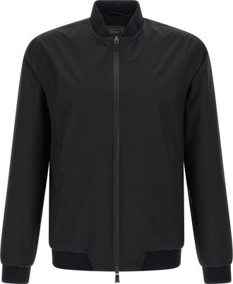 Herno Black Zip-Up Bomber Jacket