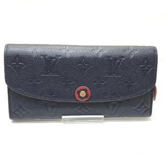 Louis Vuitton Monogram Empreinte Black Marine Rouge Leather Long Wallet (Bi-Fold) (Pre-Owned)