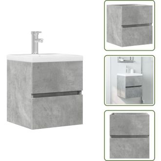 vidaXL The Living Store Mobile Lavabo Grigio Cemento 41x38,5x45 cm in Legno Multistrato - Lavabo
