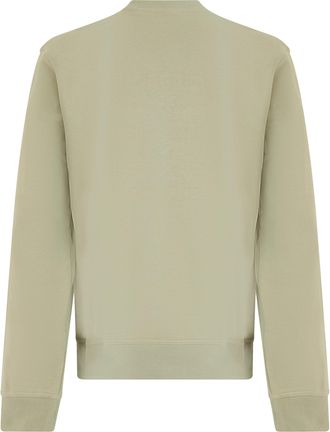 HUGO BOSS Mens Cotton Crew Neck Sweatshirt Open Green Sweatshirts Sweater