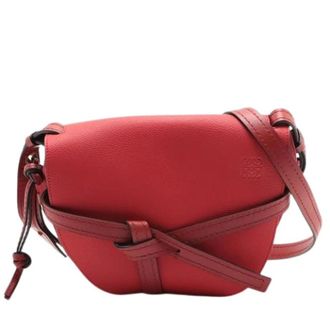 Loewe Pre-owned Leather Shoulder Bag - Dames - Pre-owned - Rood - Maat: ONE Size Leer