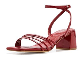 Calvin Klein Pazey Womens Sandals Dark Red Patent : 8.5 M, Faux Leather