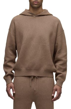 Hudson Cotton & Cashmere Double Knit Hoodie in Taupe at Nordstrom, Size Xx-Large