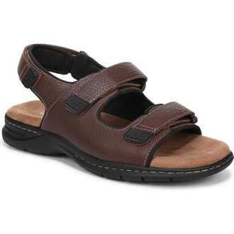 Dr. Scholls Gavin Hook-and-Loop Sandal - Wide Width Available in Briar Brown Leather at Nordstrom Rack, Size 11