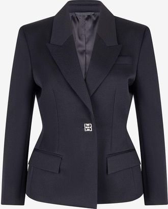 Givenchy Blazer aus Grain-de-Poudre-Wolle 4G Liquid