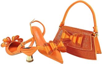 Generic Shoe And Bag Women Shoes And Bag Set In Orange Shoes Bag