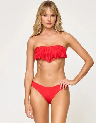 L*Space L*Space Rocky Bikini Bottom Womens Orange Stretch French Cut Swimwear JZZ700