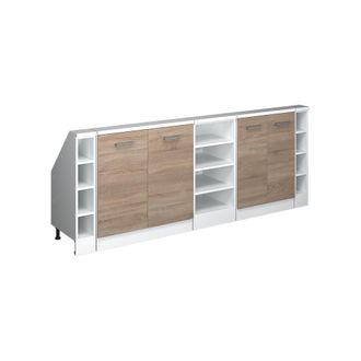 Vicco Armario De Cocina Para Techo Inclinado R-line, Sonoma/blanco, 210 Cm Lote De 5, Vicco