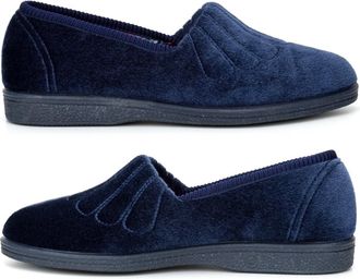 Generic Ladies Wide Fit Slippers Womens Rubber Sole Slippers Size 8 Wide Slipper Size 5 Womens Slip On Slipper Slip On EE Fitting Rubber Sole Sizes 3-9 Navy 7