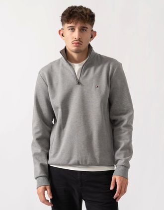 Tommy Hilfiger Mens Tommy Hilfiger Essential Intechno Mens Half Zip Sweatshirt - Medium Grey Heather - Size: 38