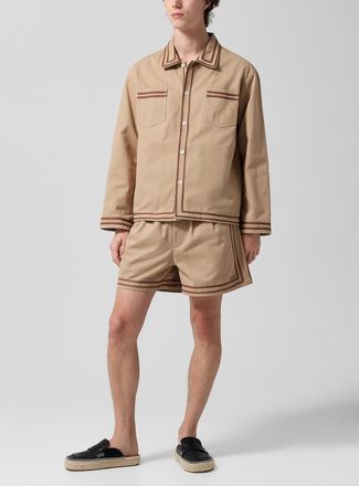 Bode Mens CanT-Shirtn contrast piping structured short