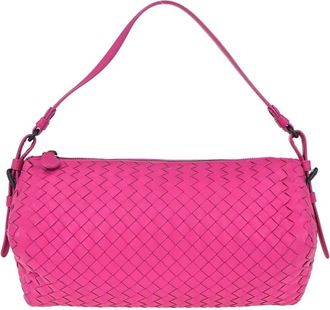 Bottega Veneta Intrecciato Handbag Leather Pink Leather Handbag (Pre-Owned)