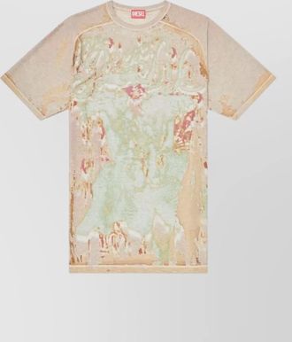 Diesel nylon silk blend graphic print t shirt