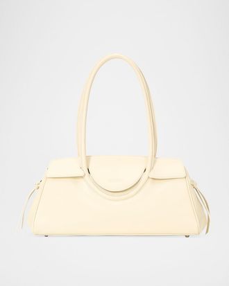 Staud Maude Fold-Over Flap Leather Shoulder Bag