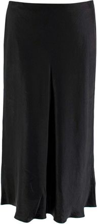Vince Black Satin Midi Skirt Size L