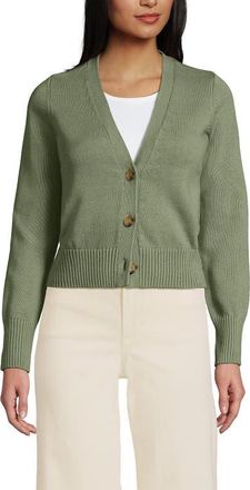 Lands End Drifter Vneck Dress Cardigan Sweater in Sage at Nordstrom, Size X-Large P