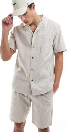 Only & Sons seersucker shorts in beige - part of a set-Neutral