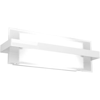 Top-Light Applique Industrial-Minimal Cross Metallo Bianco Vetro 2 Luci E27 44Cm
