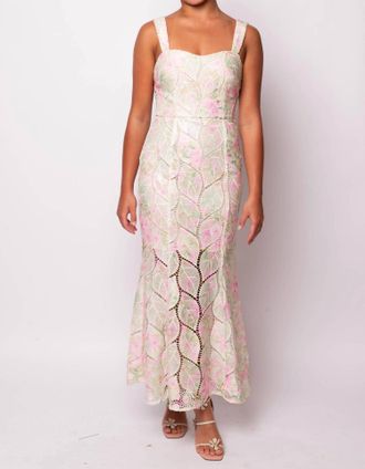 Elliatt Indria Ankle Grazer Dress In Green Multi