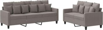 vidaXL Juego de sofás con cojines 2 piezas tela gris taupe vidaXL