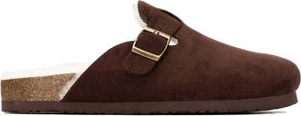 Xti Womens Winter Suede Clogs In Dark Brown
