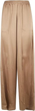 Fabiana Filippi Wide-leg broek - Dames - Wijde Broeken - Bruin - XS - Satijn - Broeken