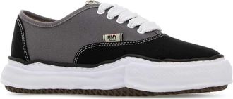 Miharayasuhiro Mens Two-Tone Canvas Sneakers Blkgry