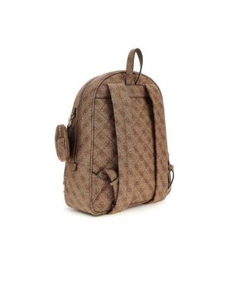 Guess Womens Backpack Latte Logo Polyurethane Bags - Backpacks