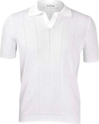Gran Sasso Tops, Heren, Wit, L, Polo Shirts