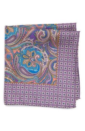Robert Graham Paisley Silk Pocket Square in Purple/Coral at Nordstrom Rack