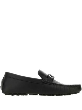 Fendi Diver O Lock leather loafers - Black