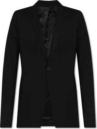 Rick Owens Fogpocket Wool Blazer - Dames - Blazers - Zwart - M - Wol - Jassen