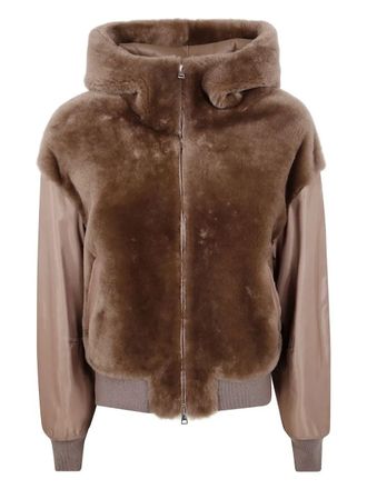 BLANCHA Straight Merino Shearling And Nylon Fabric Jacket