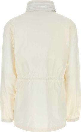 Burberry Womens White Nylon Jacket Seashellwhite Exterior: Giacche E Gilet