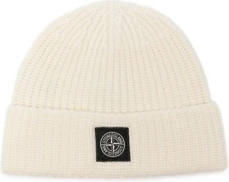 Stone Island Logo-patch Ribbed-knit Beanie Hat