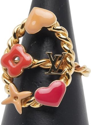 Louis Vuitton Gold Multi-Color Band Ring (Pre-Owned)