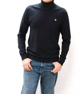 Scotch & Soda Ecovero Blend Turtleneck Sweater In Black